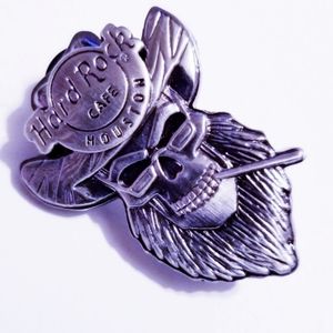 Hard Rock Cafe Pin /Brooch Houston Bearded Skeleton Western Cowboy